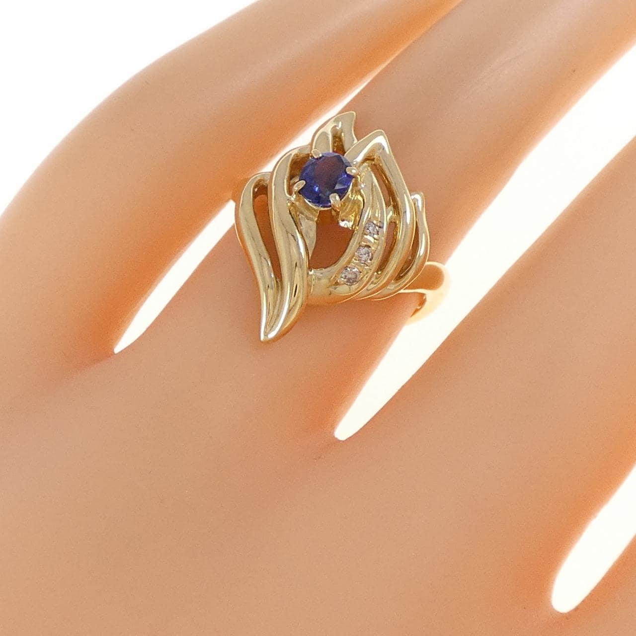K18YG サファイヤ リング 0.33CT