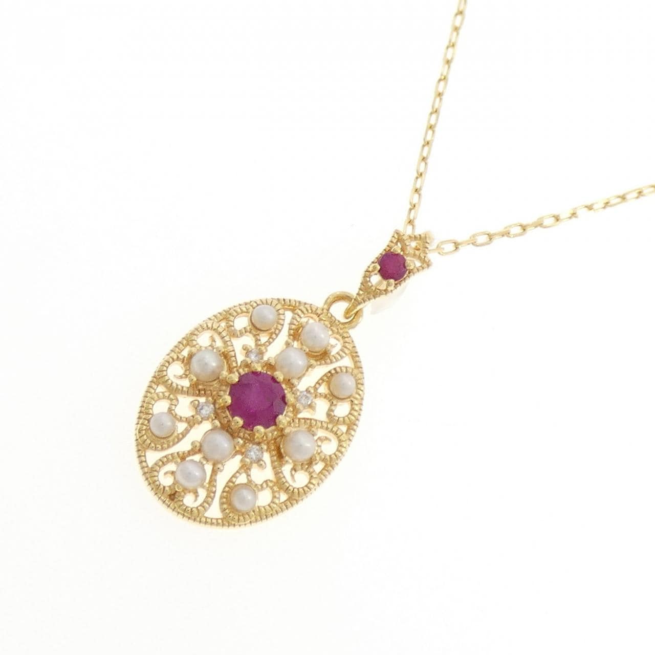 K18YG カラーストーン ネックレス