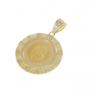 K18YG(枠) コイン ペンダント
