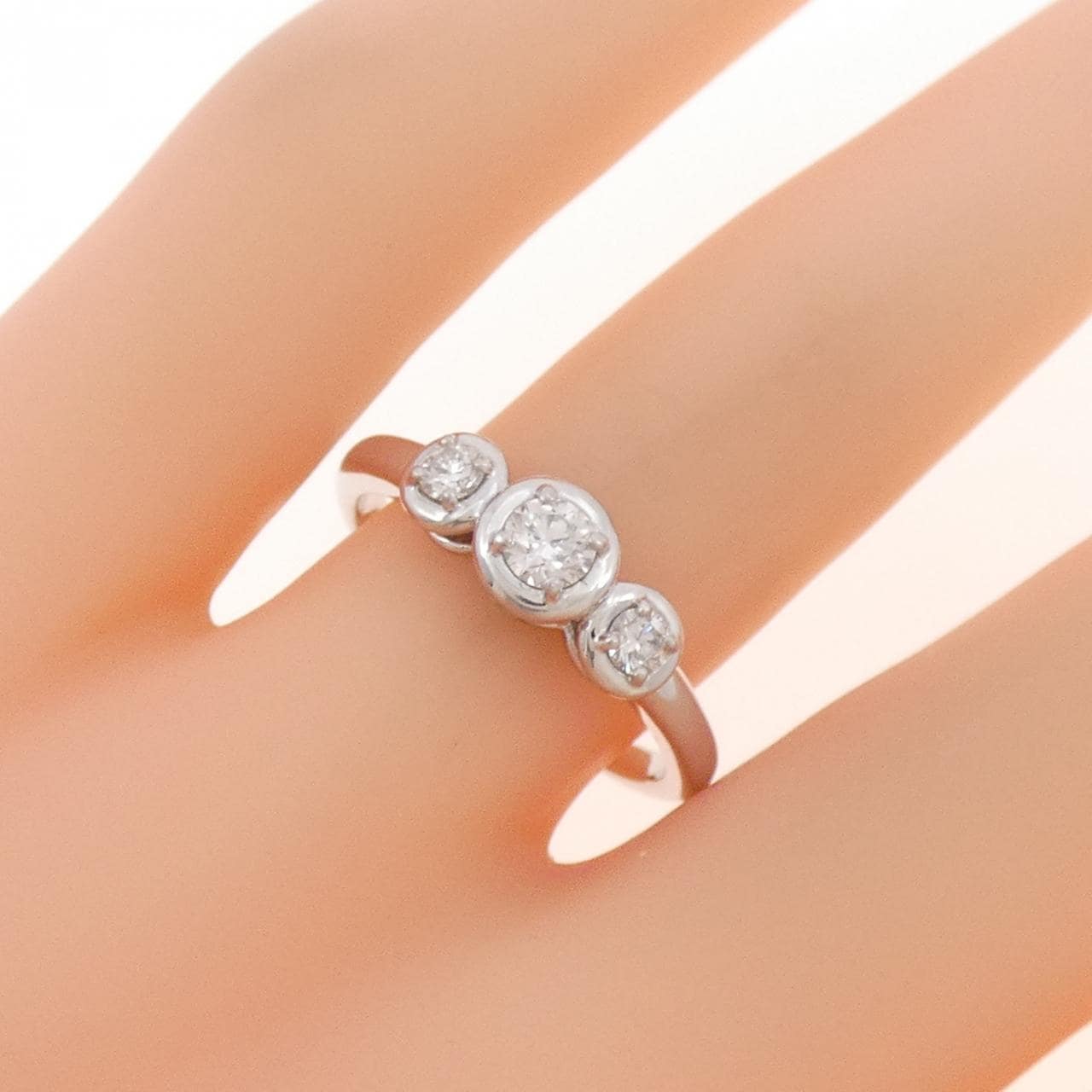 K18WG ダイヤモンド リング 0.16CT