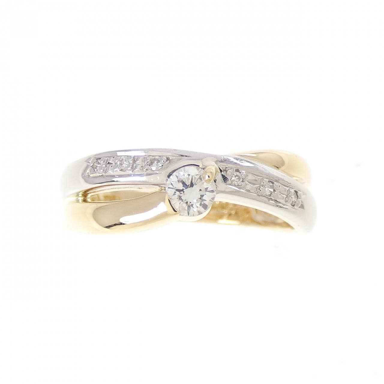 K18YG/PT900 ダイヤモンド リング 0.15CT