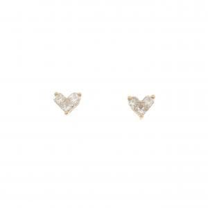 K18PG ハート ダイヤモンド ピアス 0.30CT