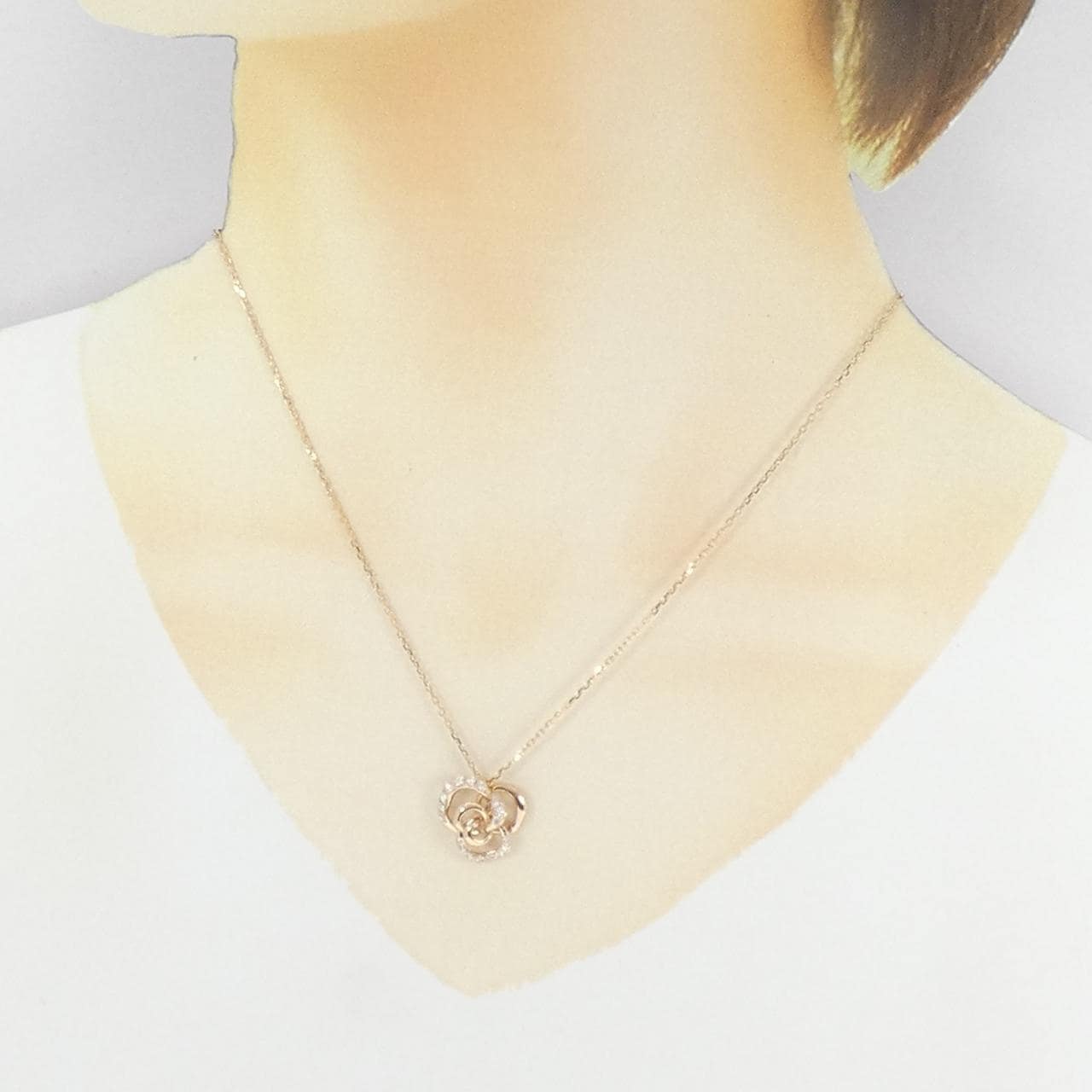 ヴァンドーム フラワー ダイヤモンド ネックレス 0.25CT