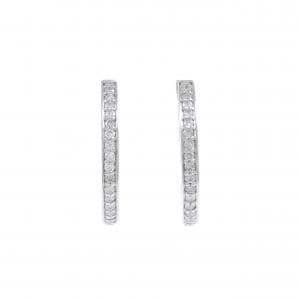 K14WG ダイヤモンド フープ ピアス 0.80CT