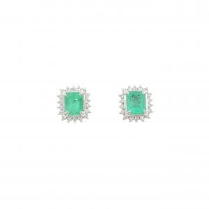 PT900 エメラルド ピアス 1.29CT