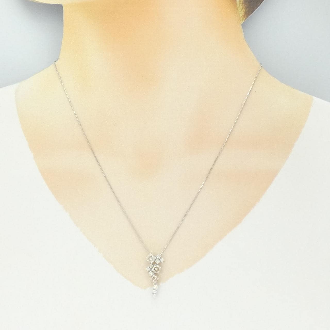 K18WG ダイヤモンド ネックレス 1.221CT