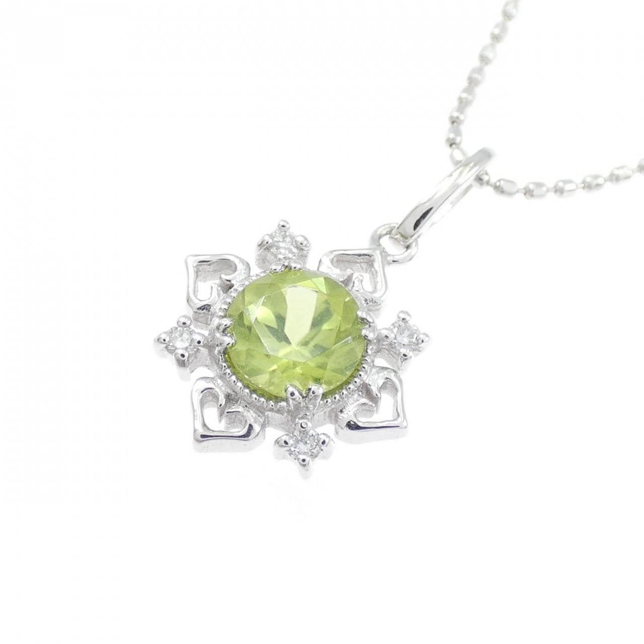 K18WG ペリドット ネックレス 0.60CT
