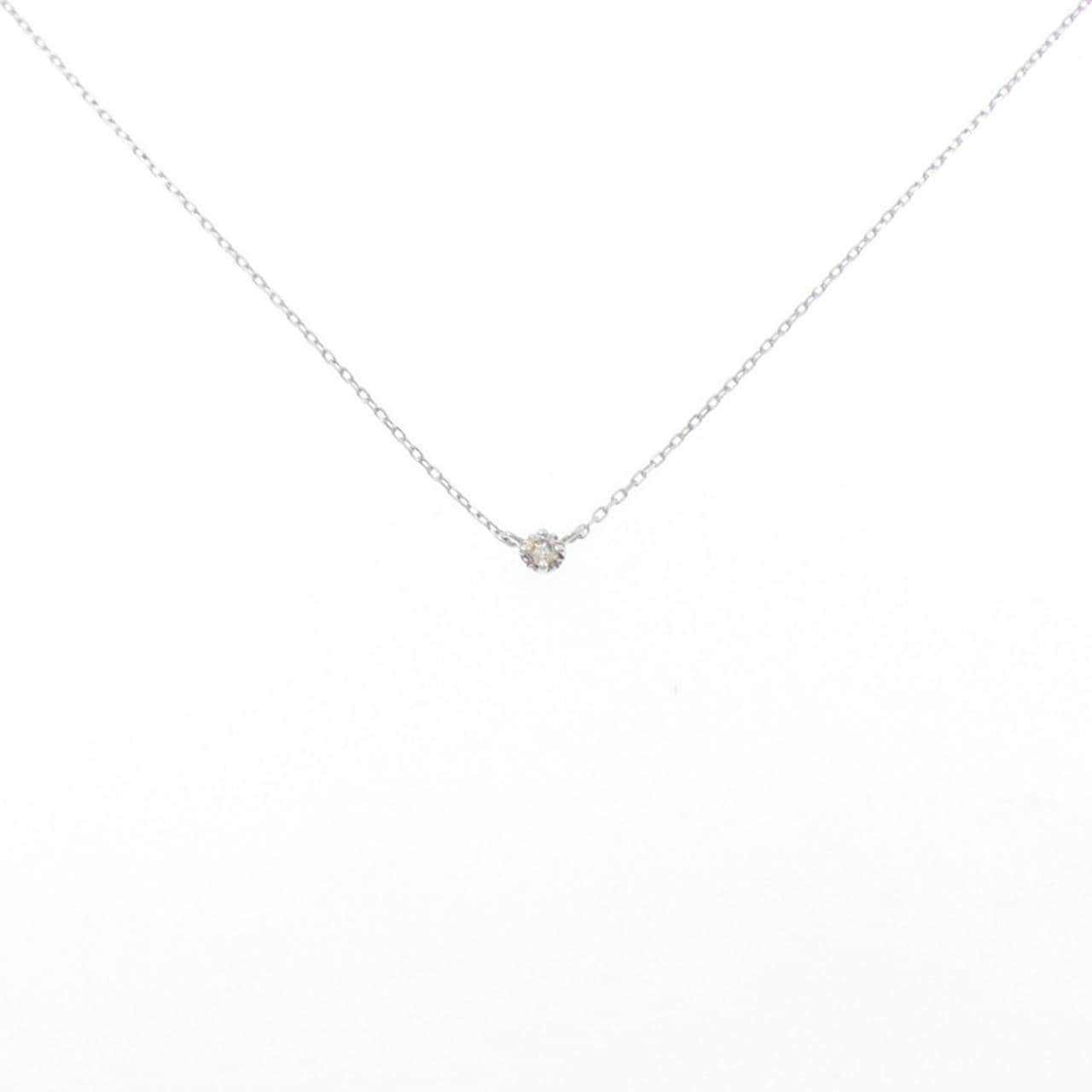 K18WG ソリティア ダイヤモンド ネックレス 0.05CT