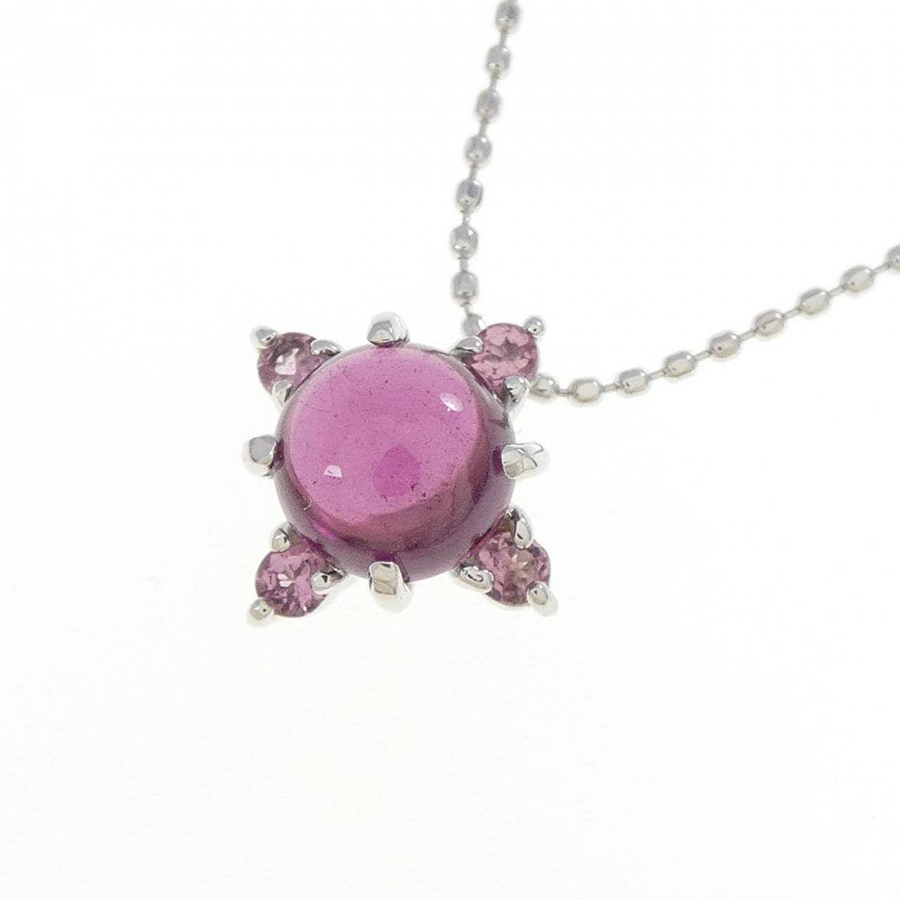 K18WG ガーネット ネックレス