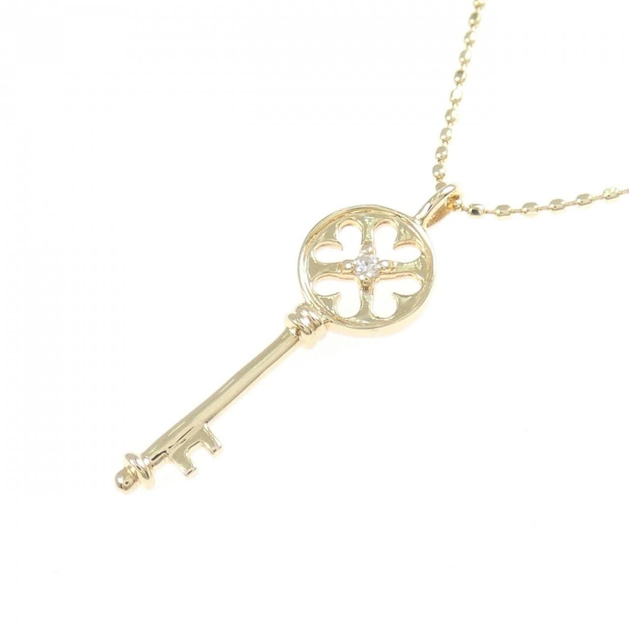 K10YG キー ダイヤモンド ネックレス 0.01CT