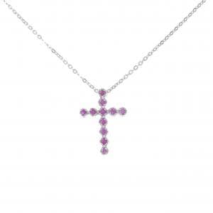 K18WG/750WG クロス サファイヤ ネックレス 0.39CT