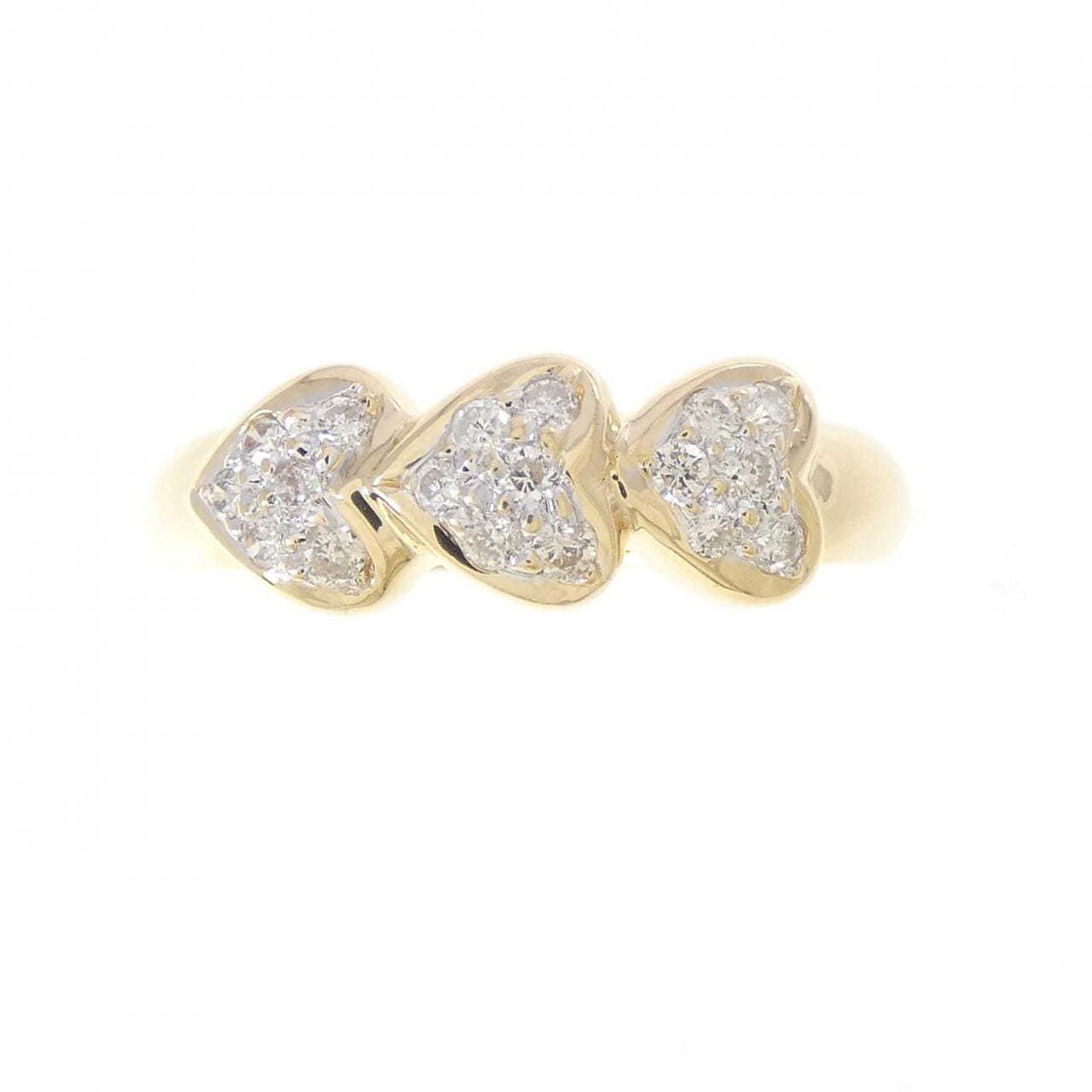 K18YG/K18WG ハート ダイヤモンド リング 0.21CT