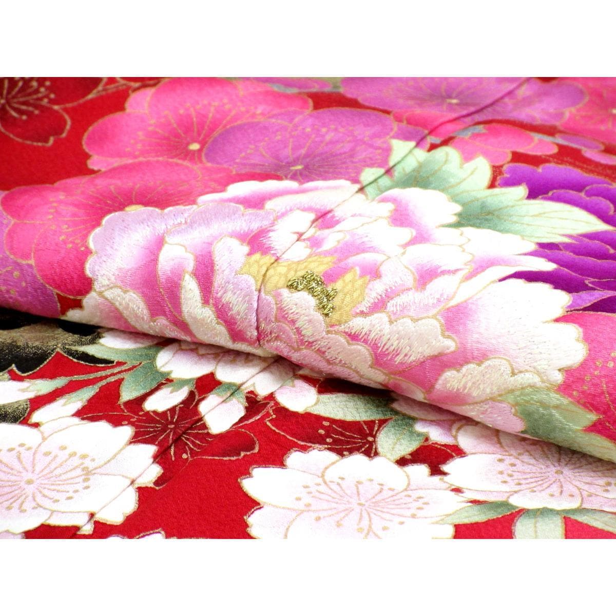 振袖　友禅金彩加工　刺繍入りボカシ染