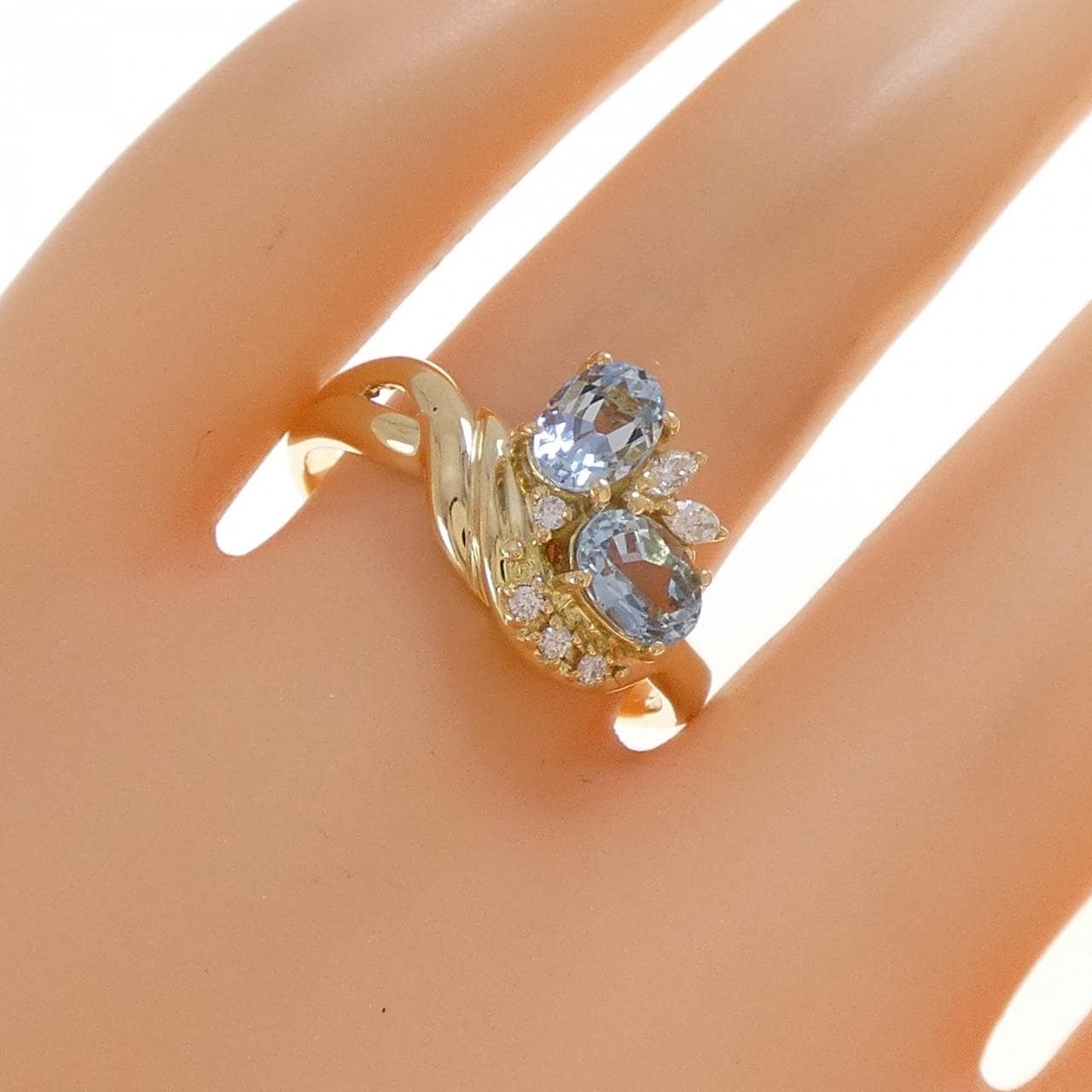 K18YG アクアマリン リング 0.95CT