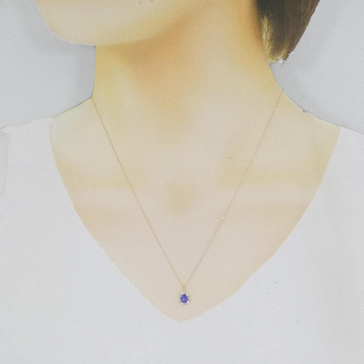 [BRAND NEW] K18YG Tanzanite necklace 0.30CT