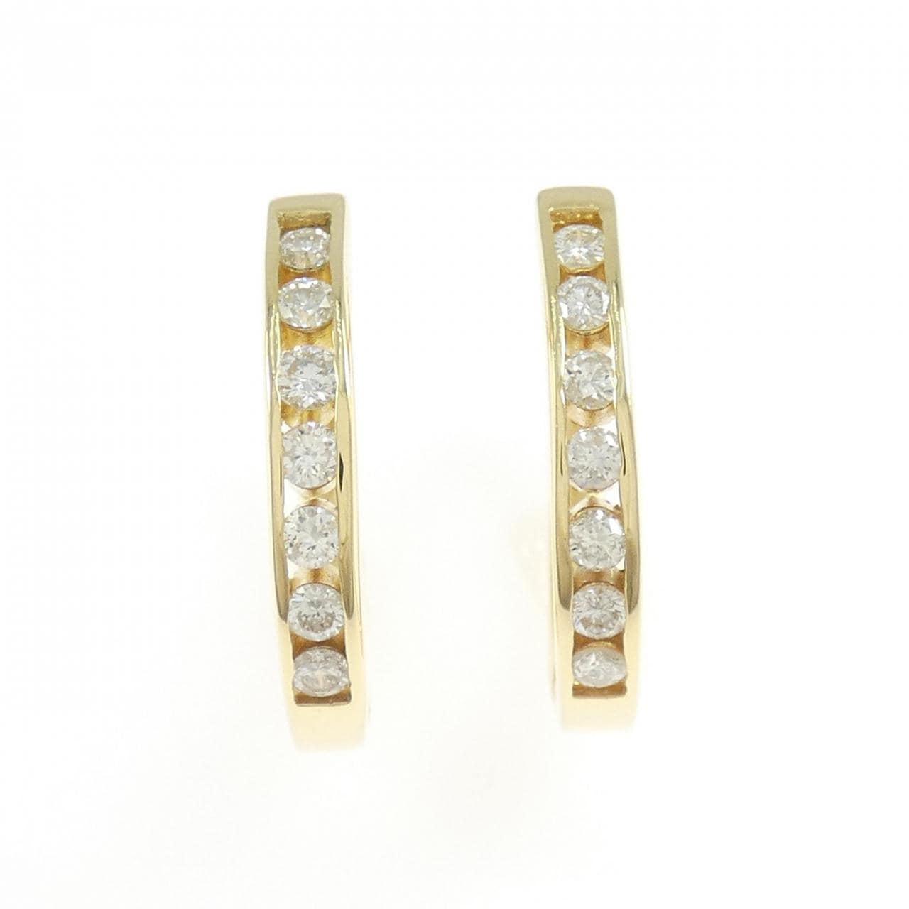 18K Yellow Diamond Hoop Earrings 0.70CT