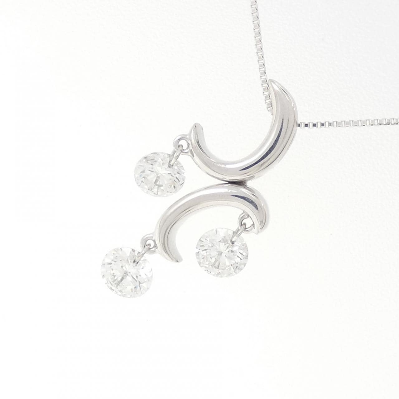 K18WG ダイヤモンド ネックレス 1.00CT
