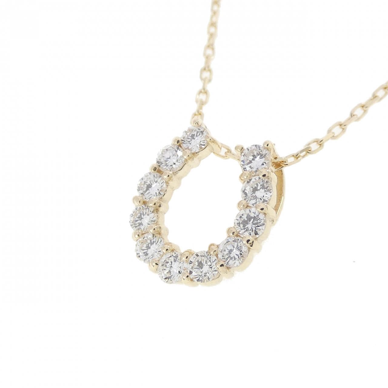 【リメイク】K10YG ホースシュー ダイヤモンド ネックレス 0.20CT