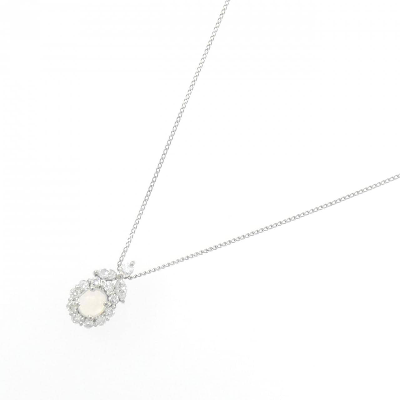 PT900/PT850 オパール ネックレス 0.30CT