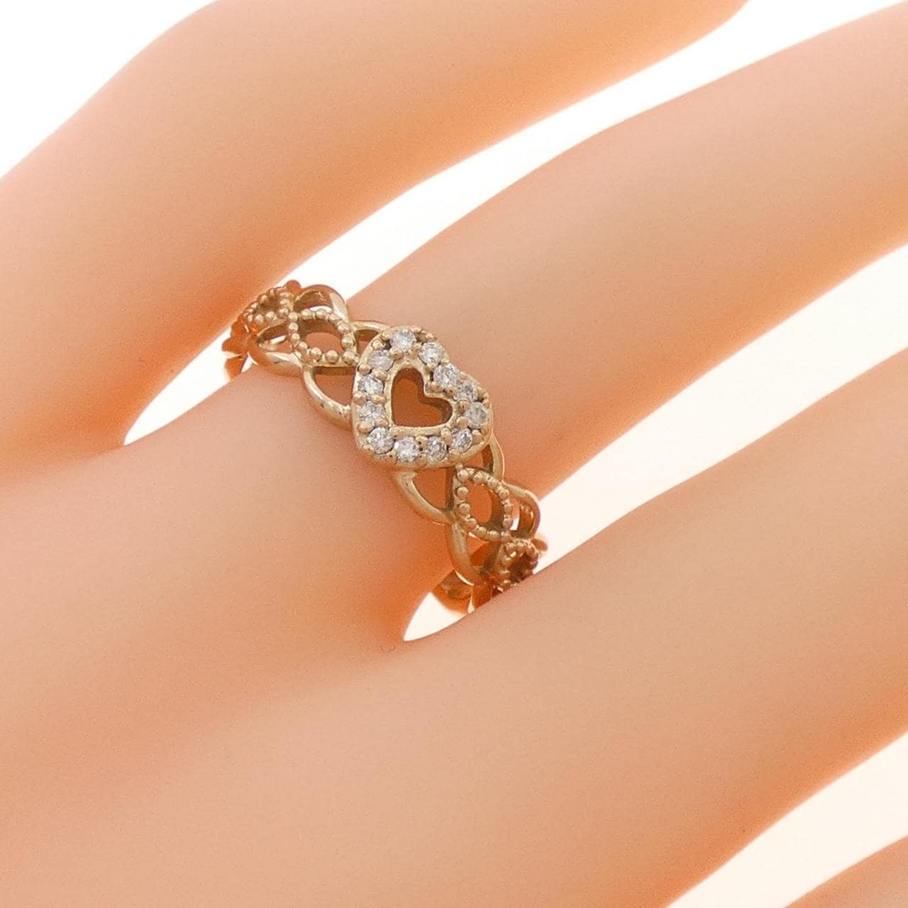 K18PG ハート ダイヤモンド リング 0.09CT