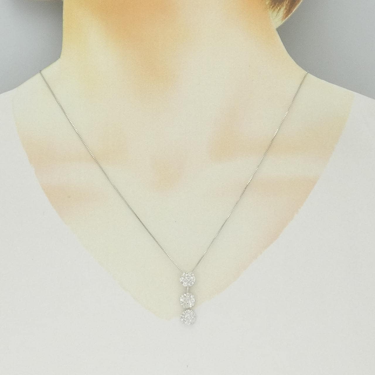 K18WG ダイヤモンド ネックレス 1.01CT