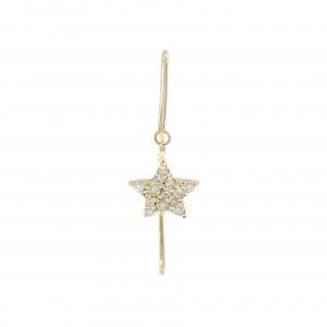 K18YG スター ダイヤモンド ピアス 0.09CT 片耳
