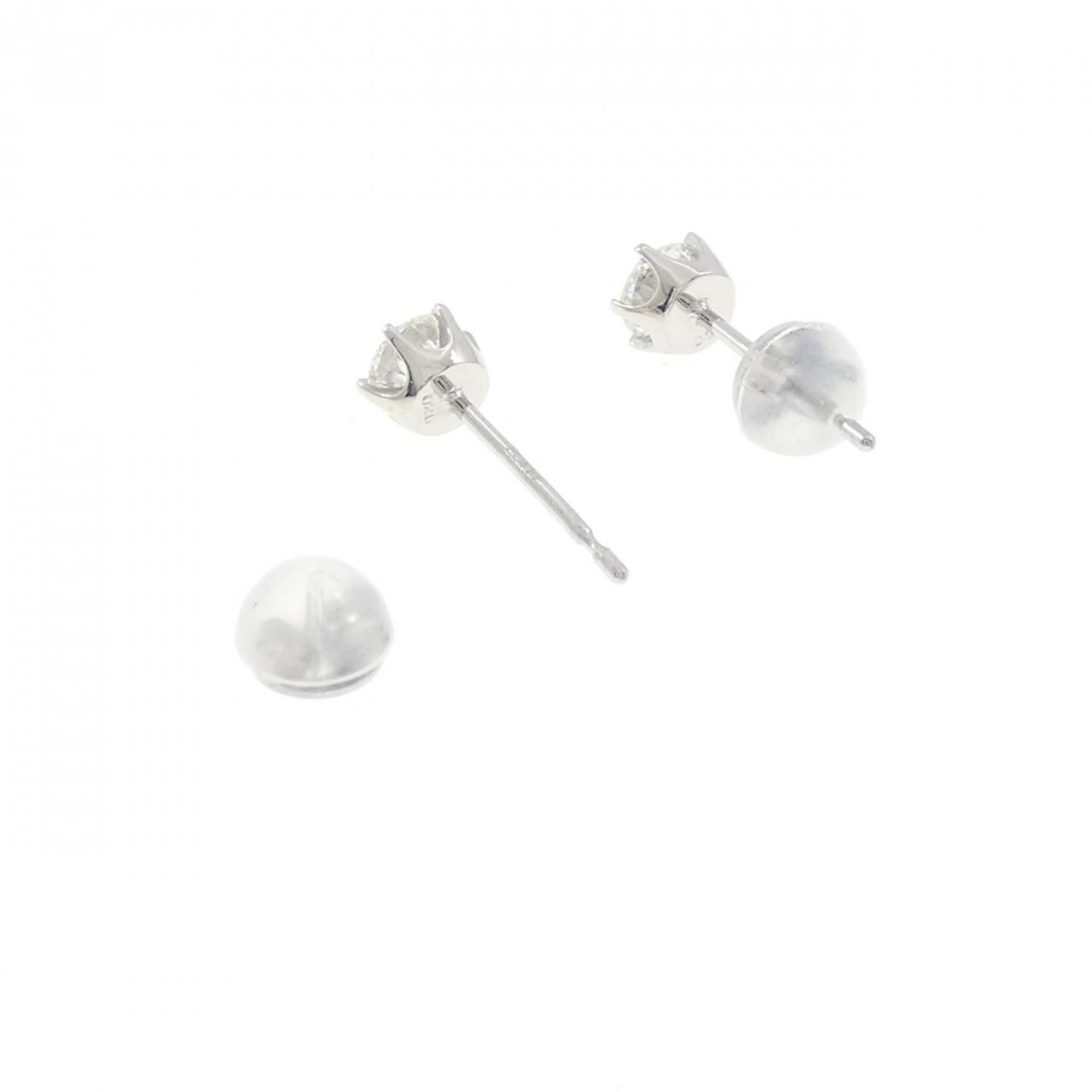 PT900 ソリティア ダイヤモンド ピアス 0.50CT