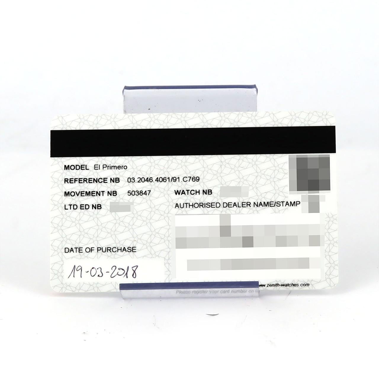 ゼニス クロノマスター1969ツールオートエディション 03.2046.4061/91.C769 SS 自動巻