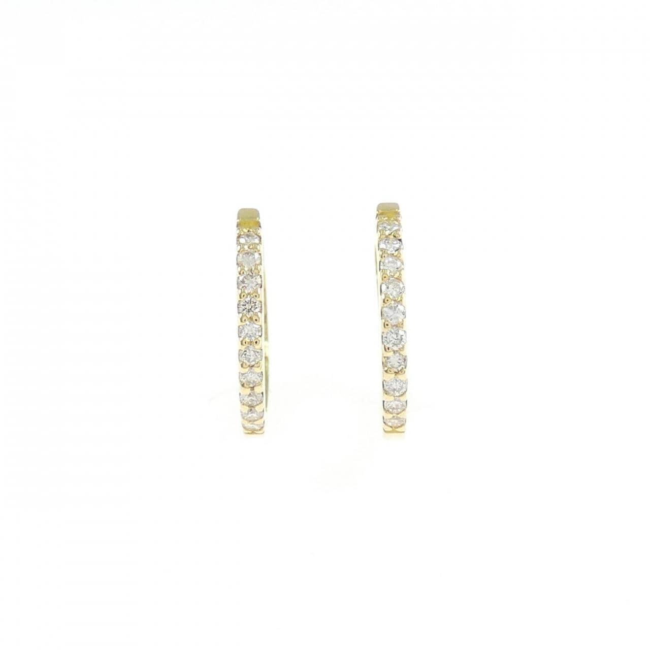 K18YG ダイヤモンド フープ ピアス 0.10CT
