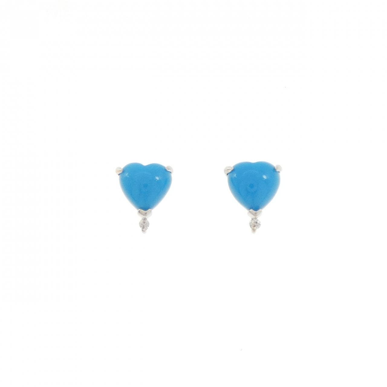 K18WG ハート ターコイズ ピアス 1.30CT