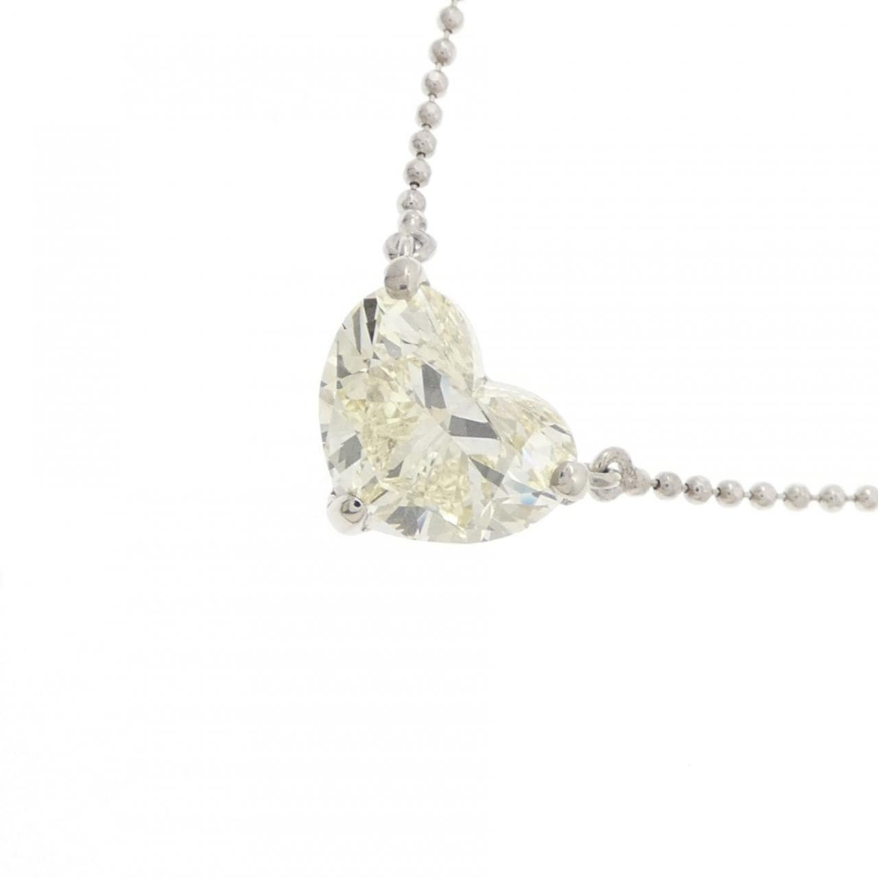 PT900/PT850 ダイヤモンド ネックレス 2.015CT VLY VS2 ハートシェイプ