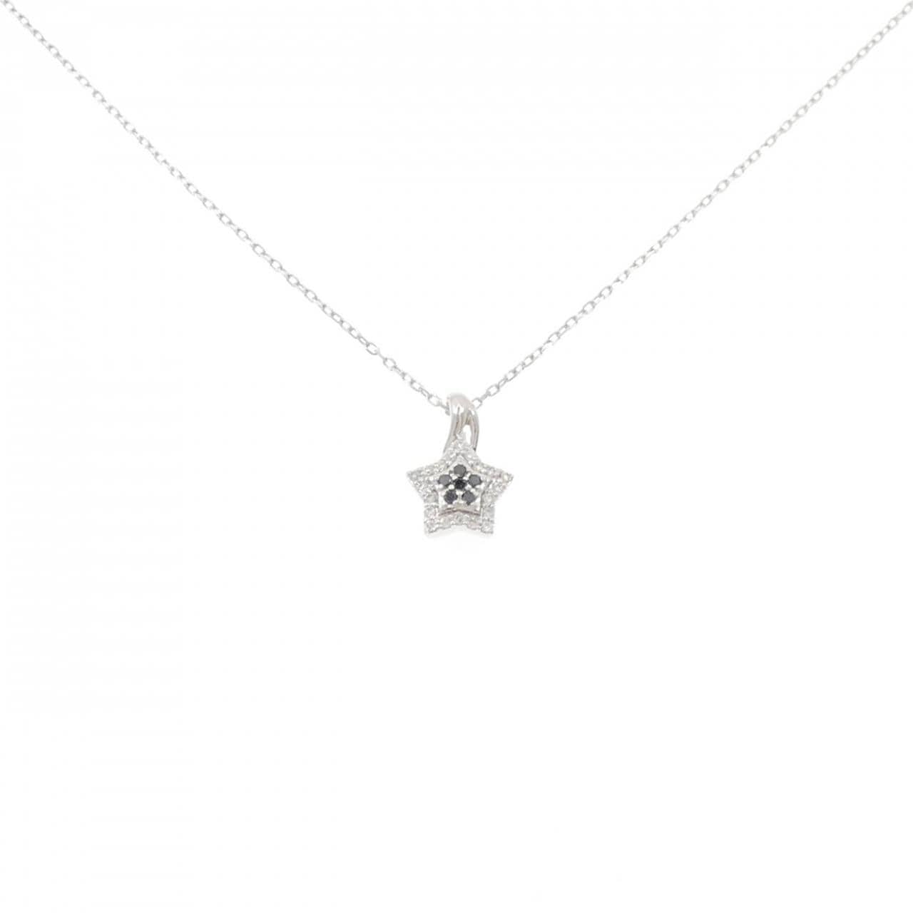 K18WG スター ダイヤモンド ネックレス 0.05CT