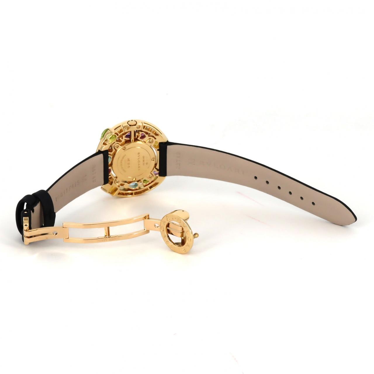 ブルガリ チェルキ YG/D&カラーストーン AE36G/AE36D2CBL YG クォーツ