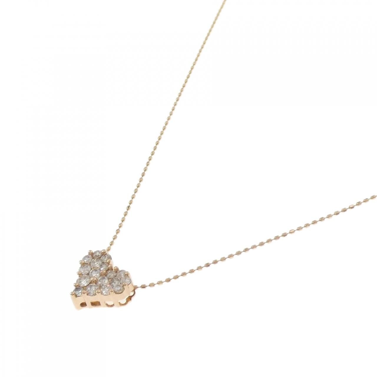 K18PG ハート ダイヤモンド ネックレス 0.50CT