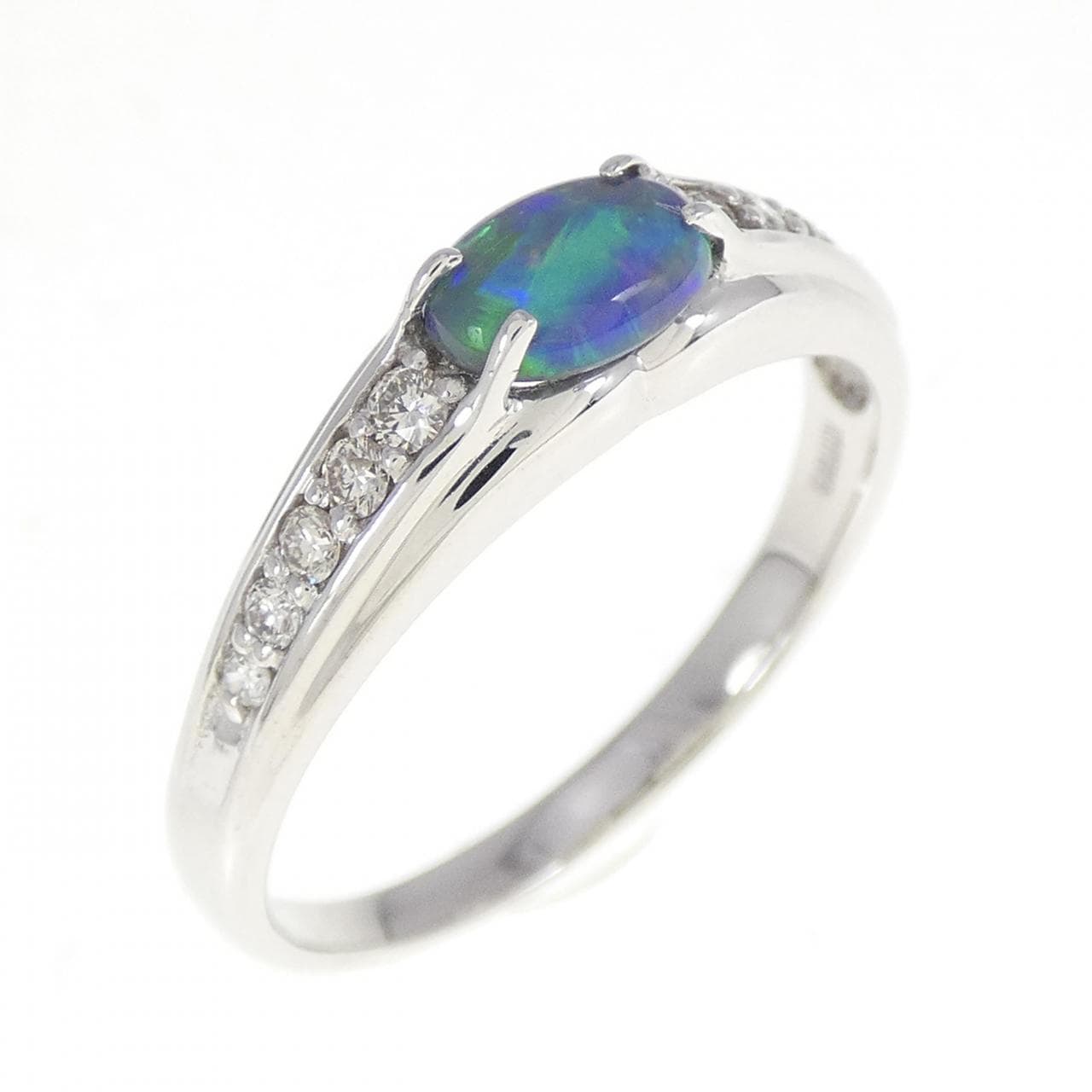 K18WG Black OPAL Ring 0.30CT