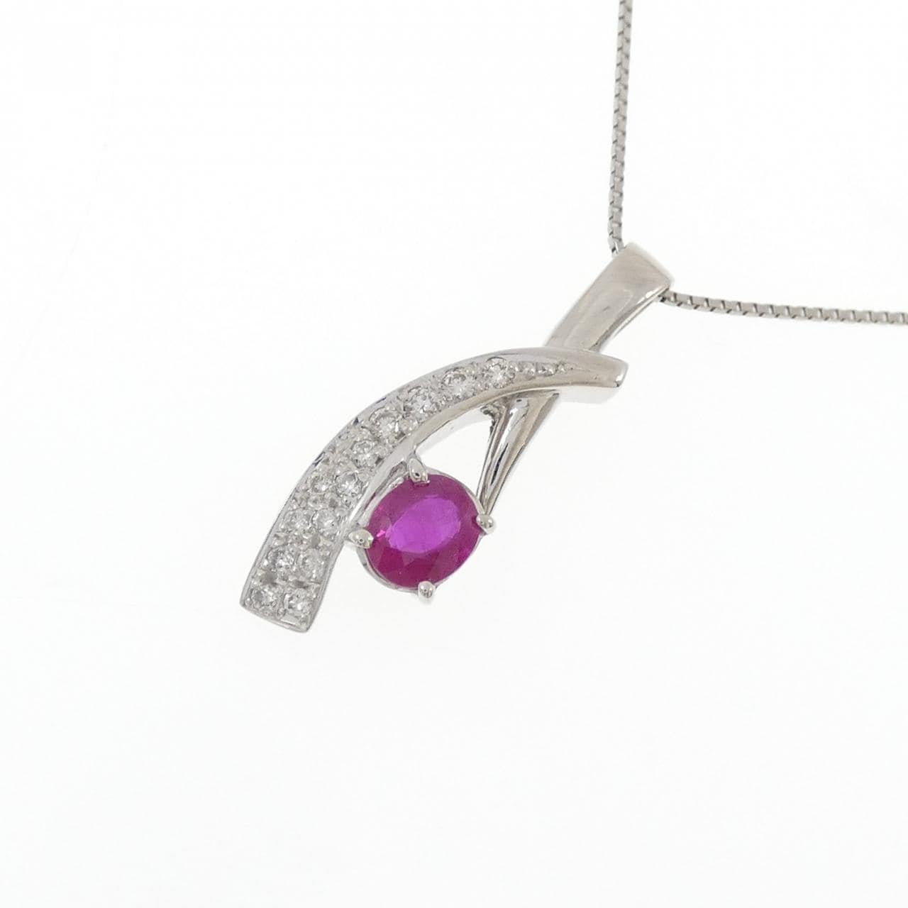 PT900/PT850 ルビー ネックレス 0.73CT