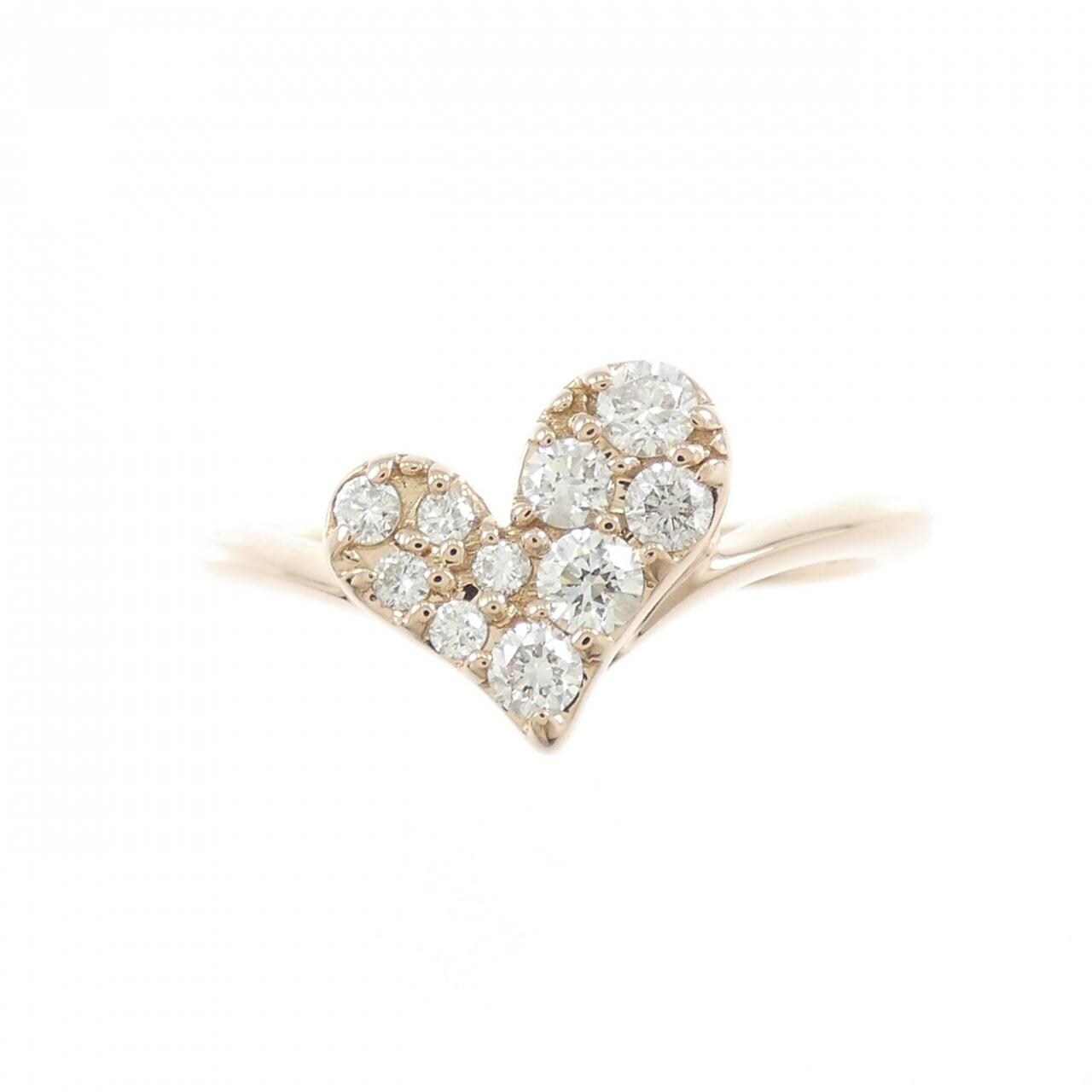 K18PG ハート ダイヤモンド リング 0.30CT