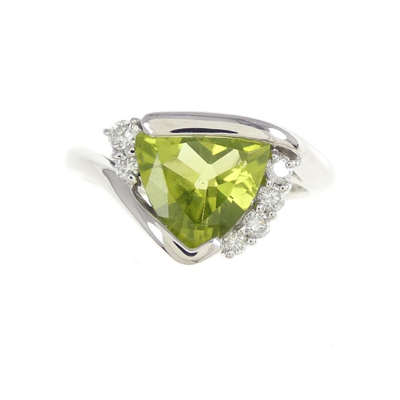 K18WG ペリドット リング 1.49CT