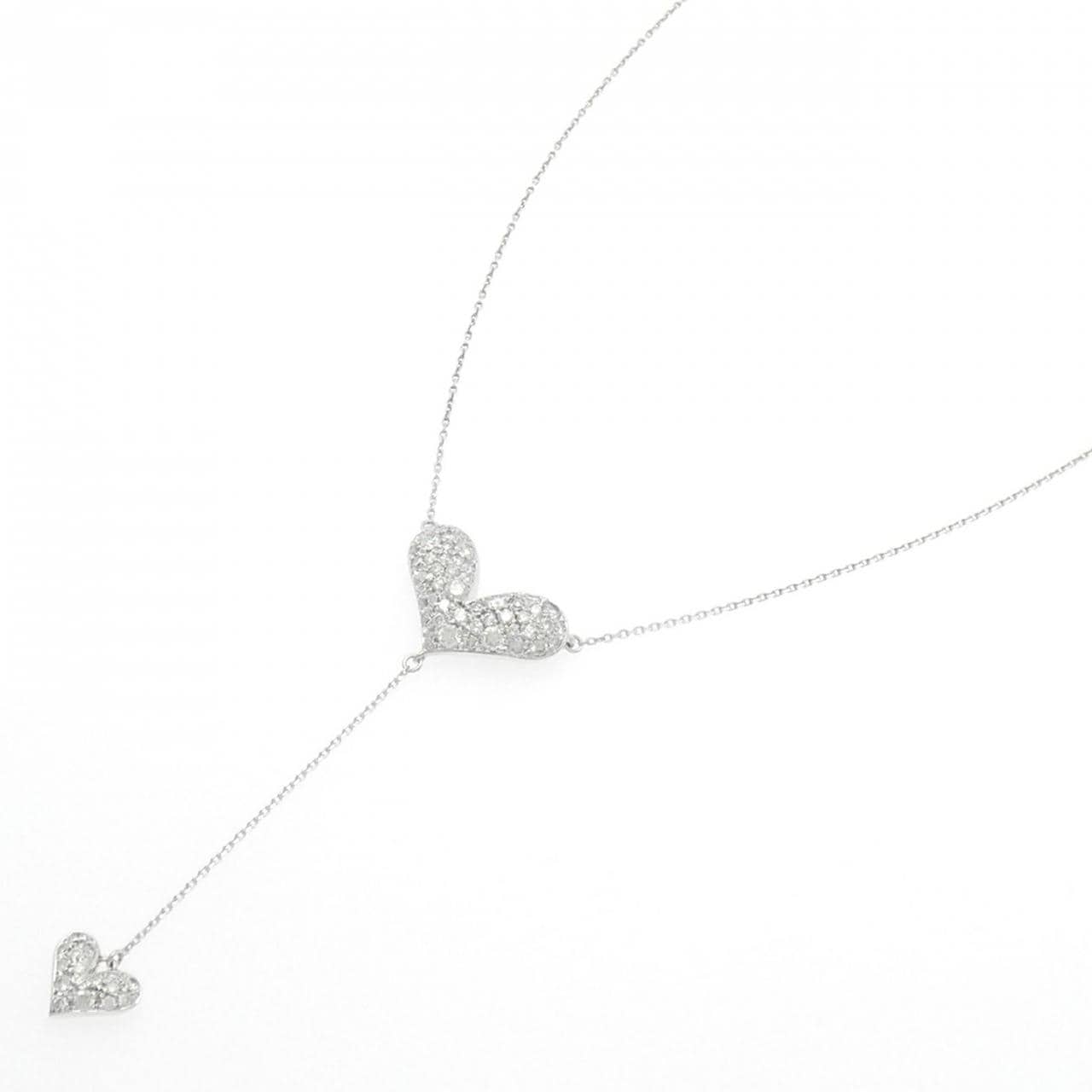 K18WG ハート ダイヤモンド ネックレス 1.10CT