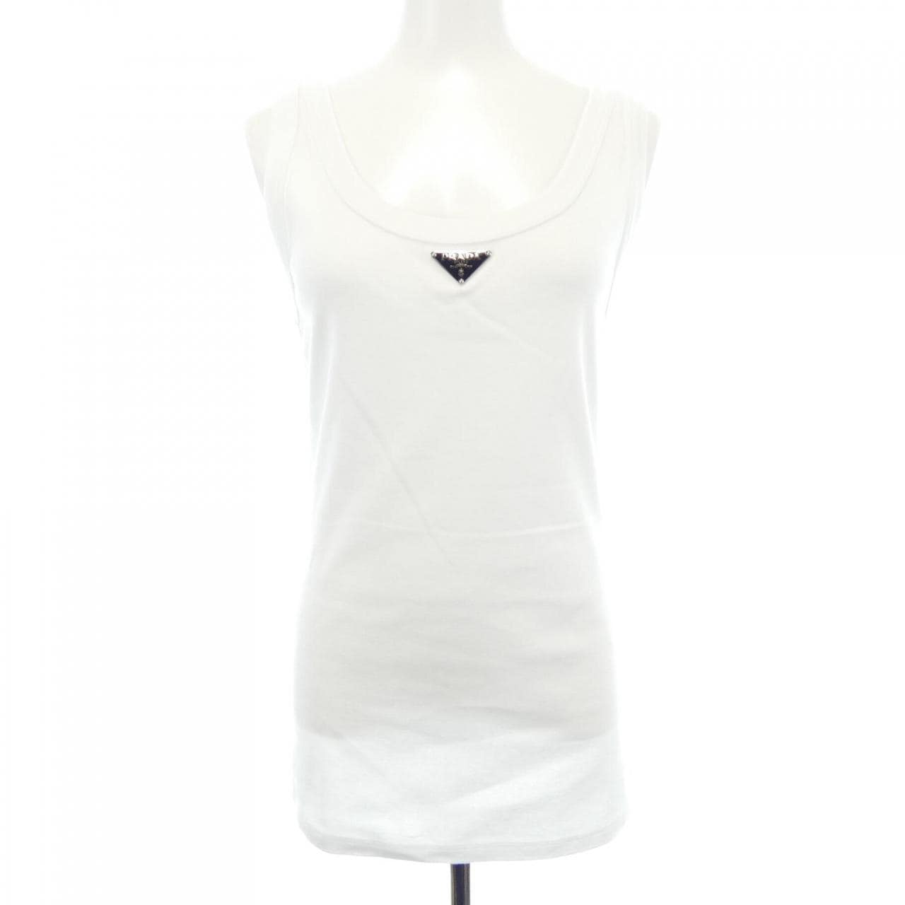 プラダ PRADA トライアングルロゴ リブニット ジャージー タンクトップ 39546X S222 10Z0 タンクトップ