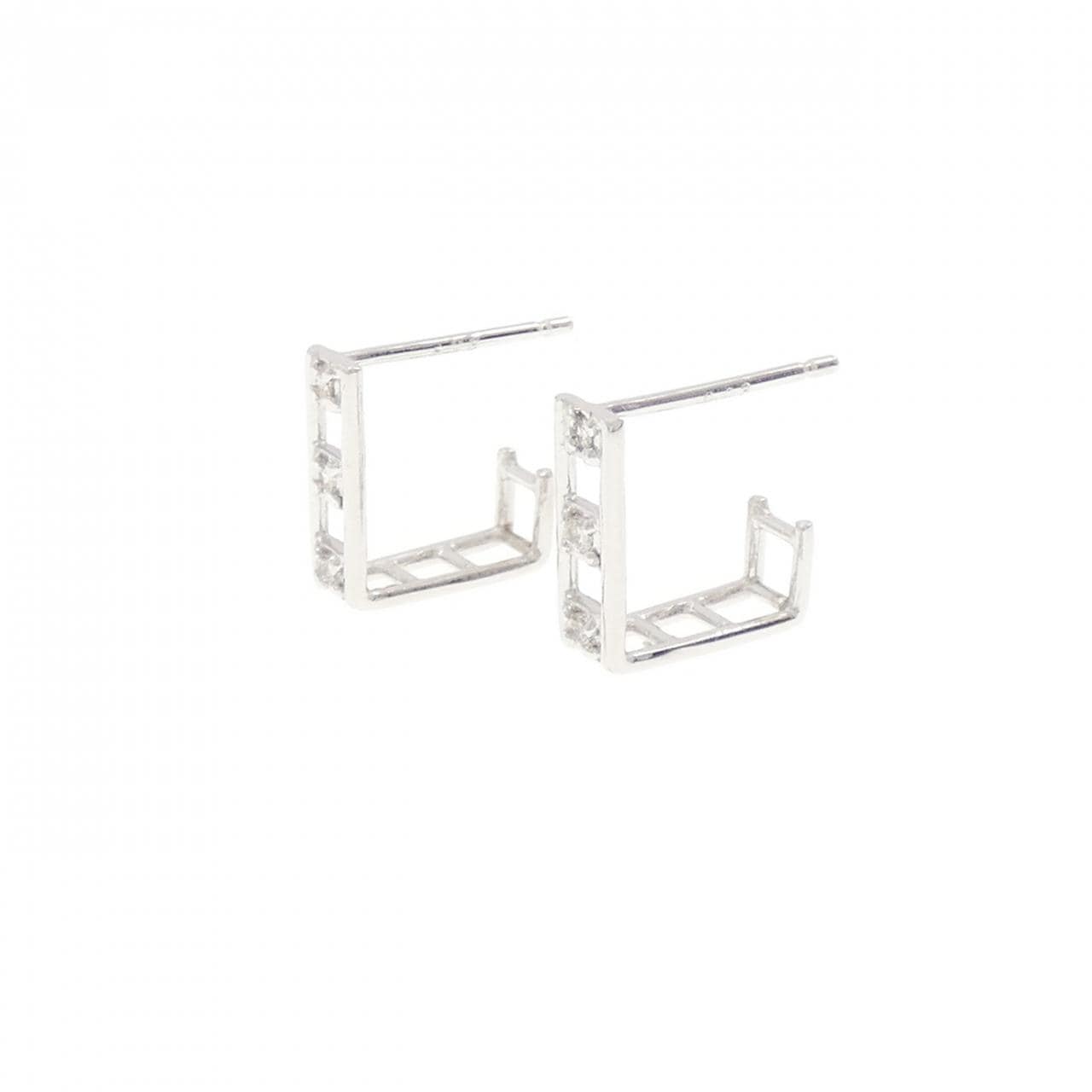 K18WG ダイヤモンド ピアス 0.06CT