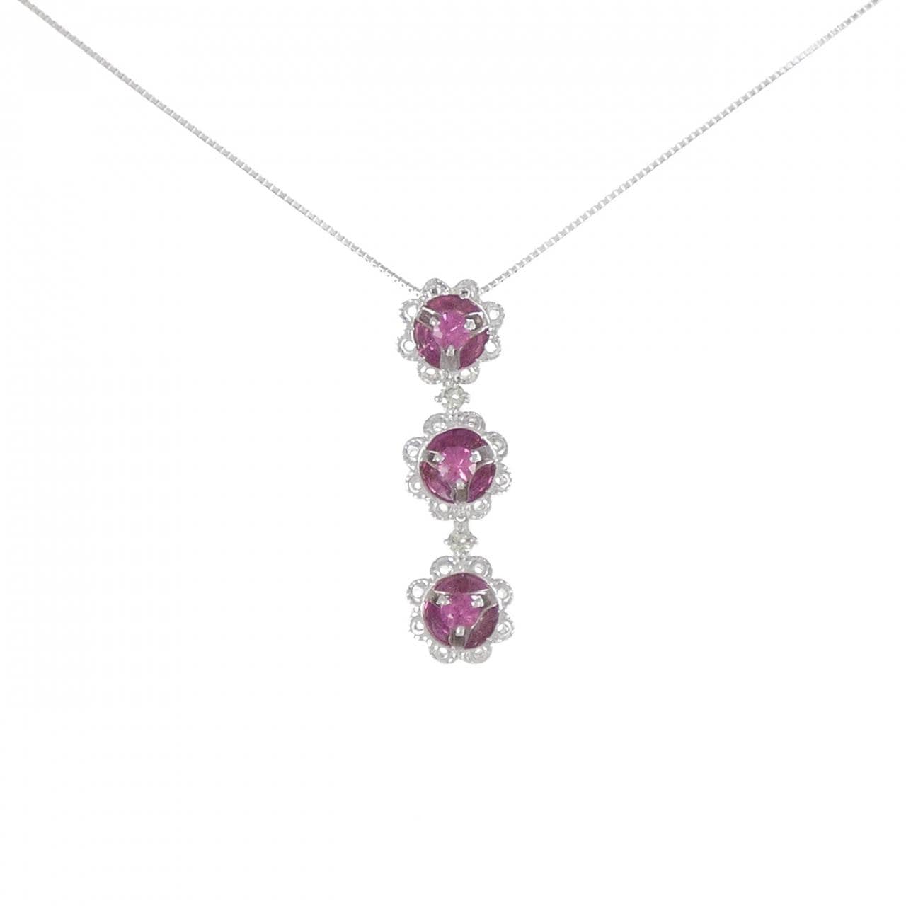 K18WG Sapphire Necklace 0.46CT