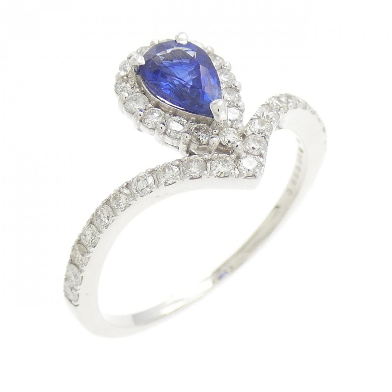 [BRAND NEW] K18WG Sapphire Ring 0.55CT