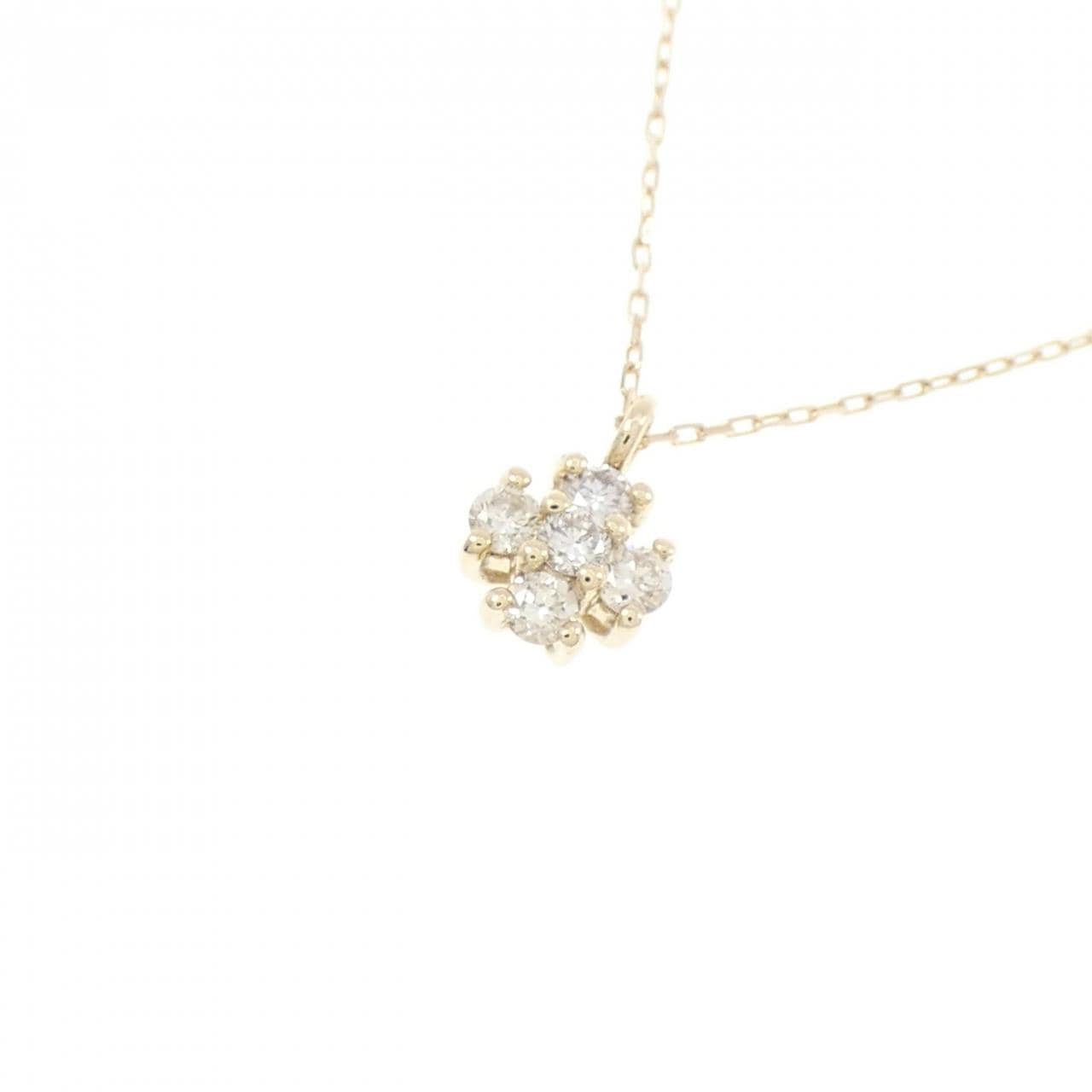 【新品】K10YG ダイヤモンド ネックレス 0.10CT