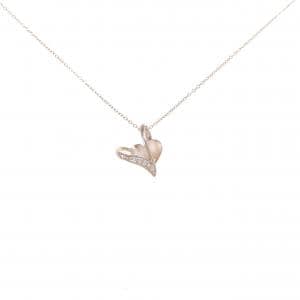 K10PG ハート ダイヤモンド ネックレス 0.03CT