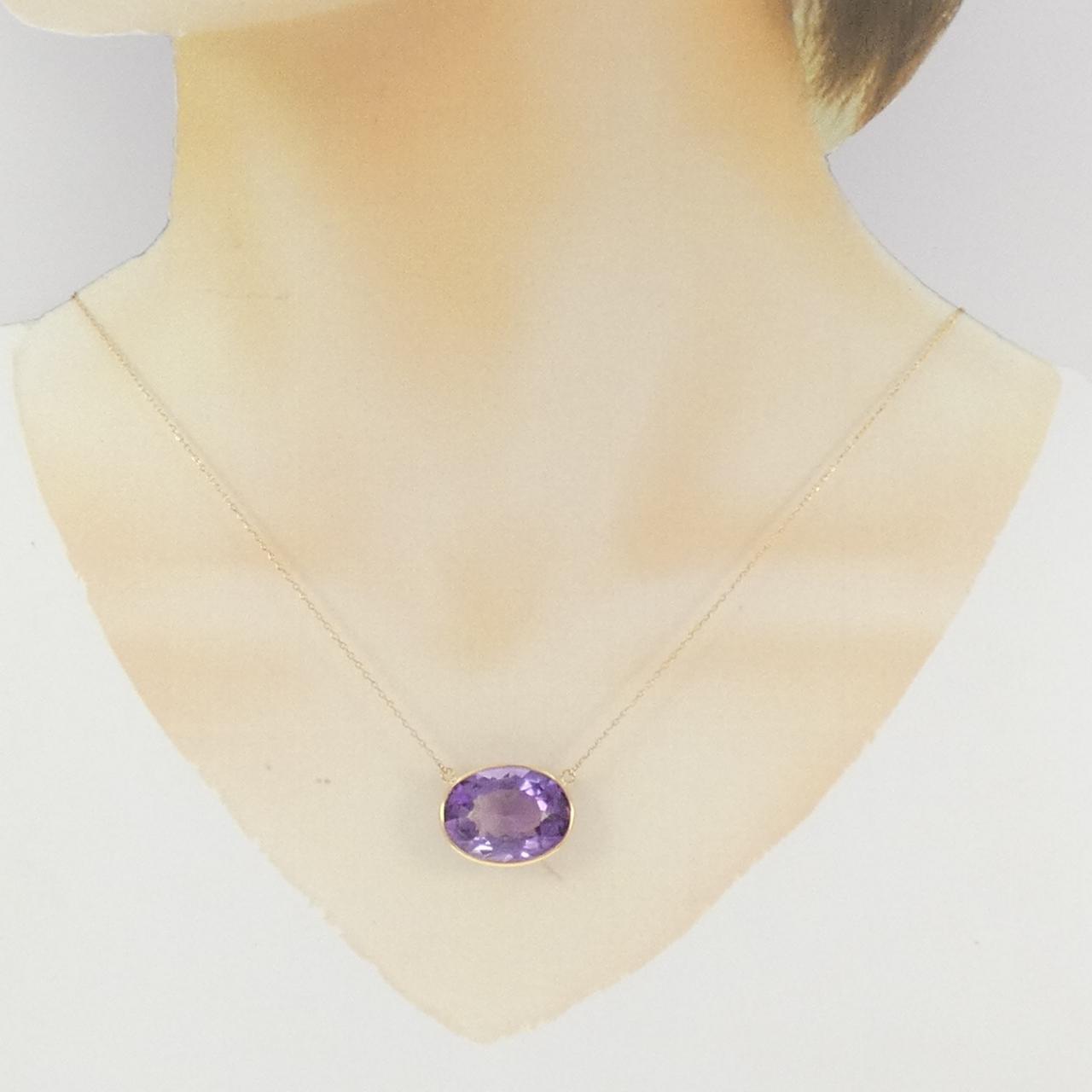 K18YG アメジスト ネックレス 14.27CT