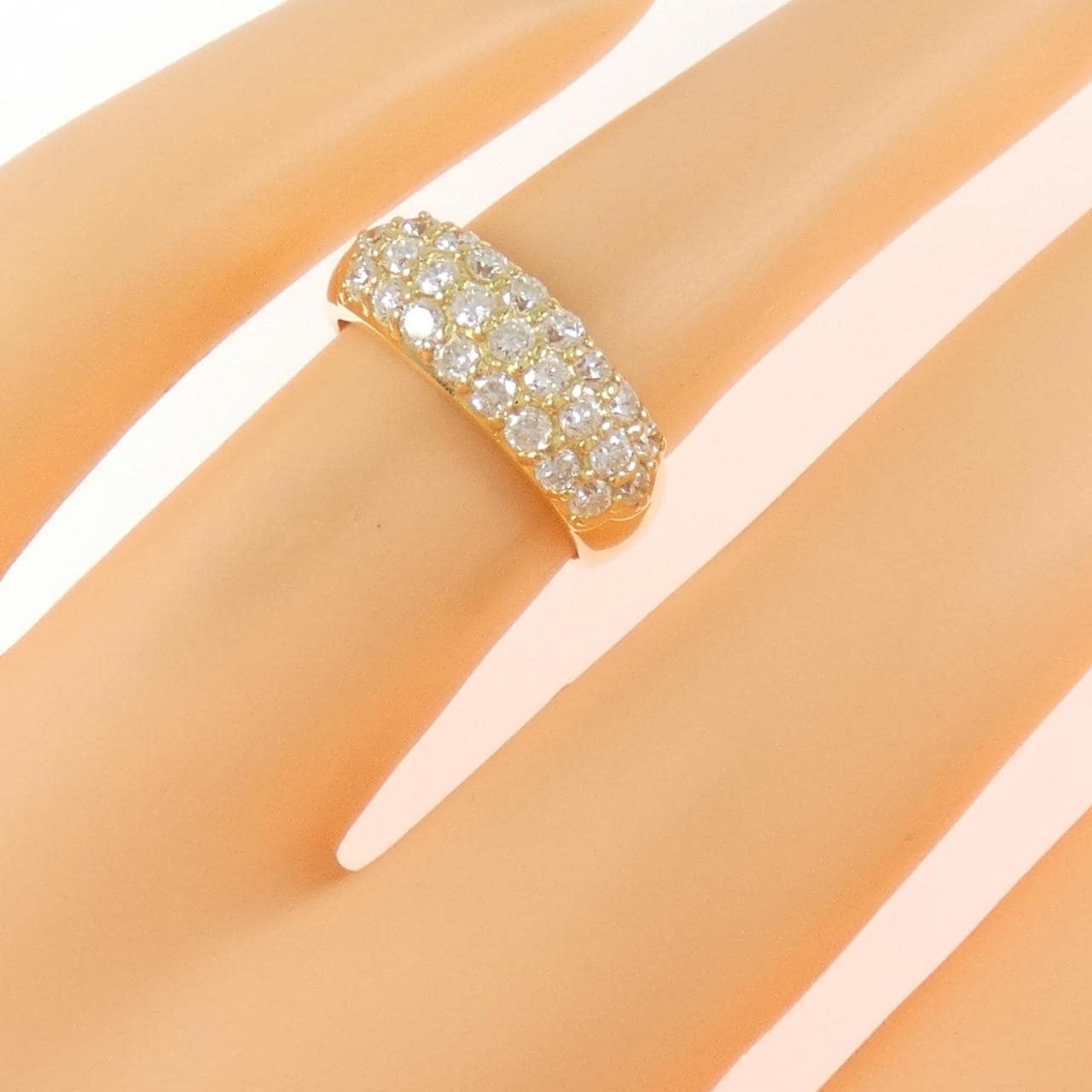 K18YG パヴェ ダイヤモンド リング 0.80CT