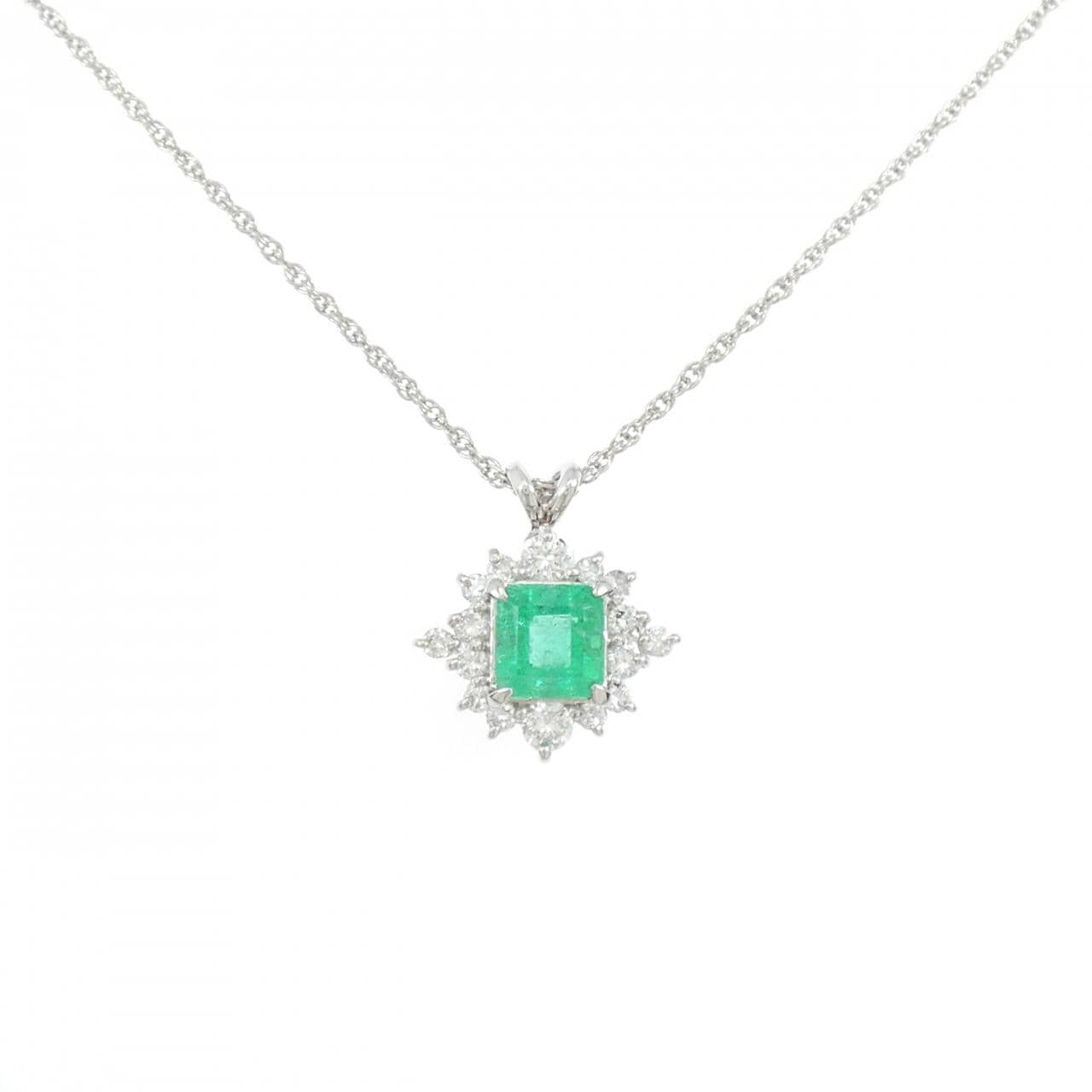 PT900/PT850 エメラルド ネックレス 0.86CT