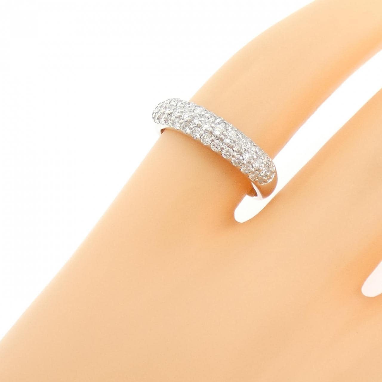 K18WG パヴェ ダイヤモンド ピンキーリング 0.40CT