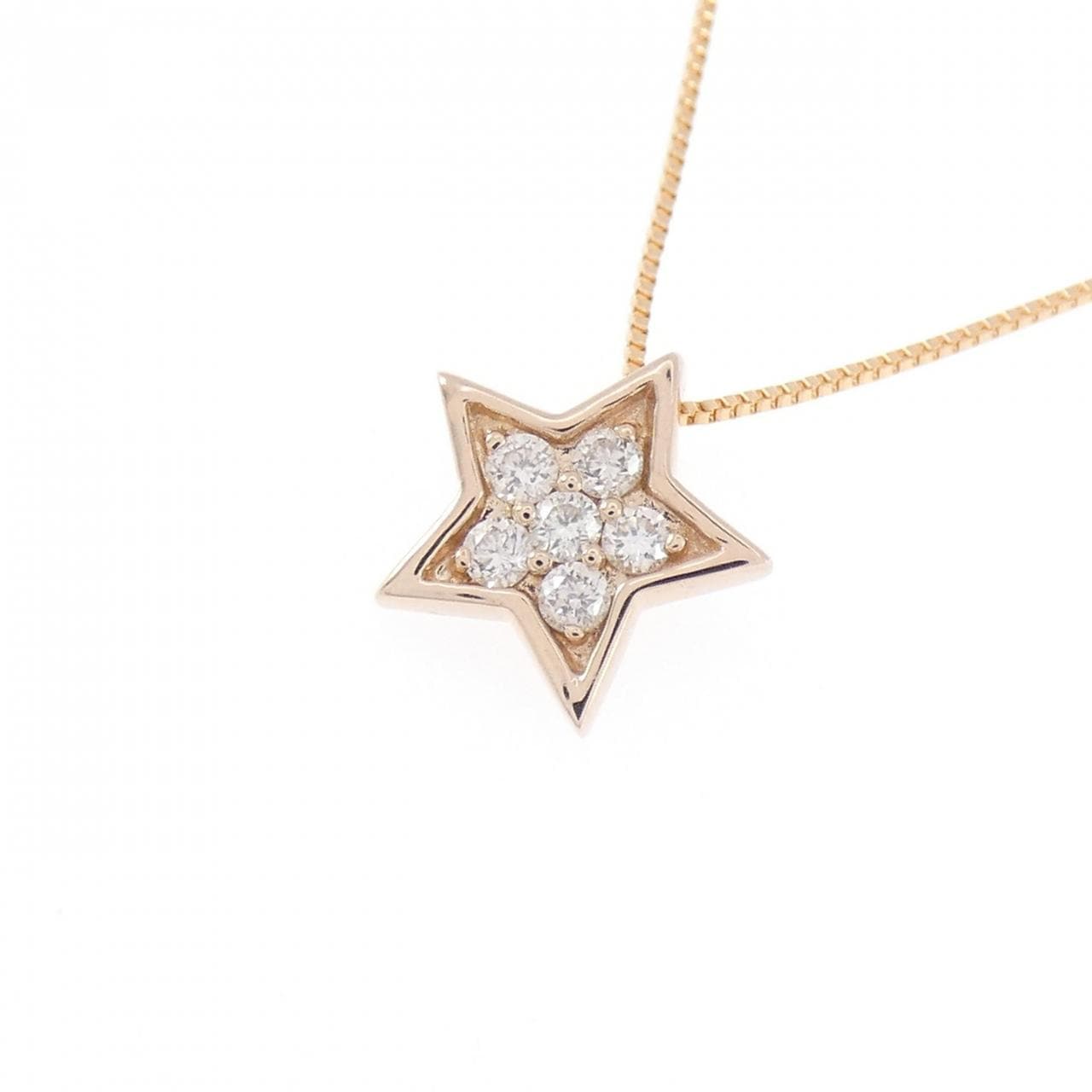 K18PG スター ダイヤモンド ネックレス 0.09CT